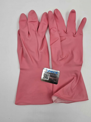 PINK RUBBER GLOVES - PAIR (SELECT SIZE)