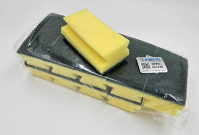 SPONGE SCOURER-GRN/YLW (10) 14x7x4.5CM