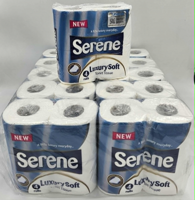 SERENE TOILET ROLL - 200SHEET 2PLY WHITE PURE LUXURY SOFT